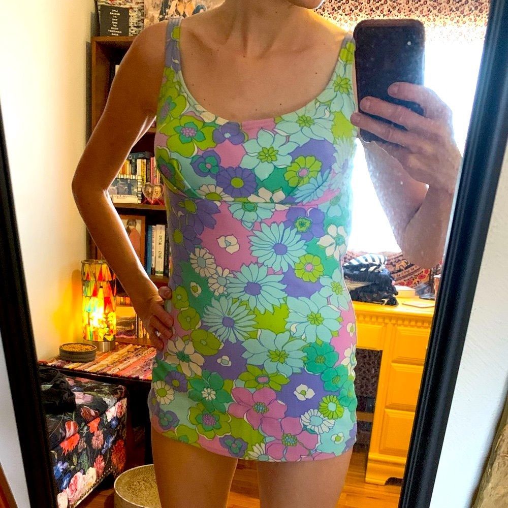 Vintage floral swim suit bathing suit - Picture 8 of 12